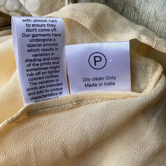 HEMANT & NANDITA Emerald Green Brasso Lurex Midi Dress Size Small - Picture 9 of 12